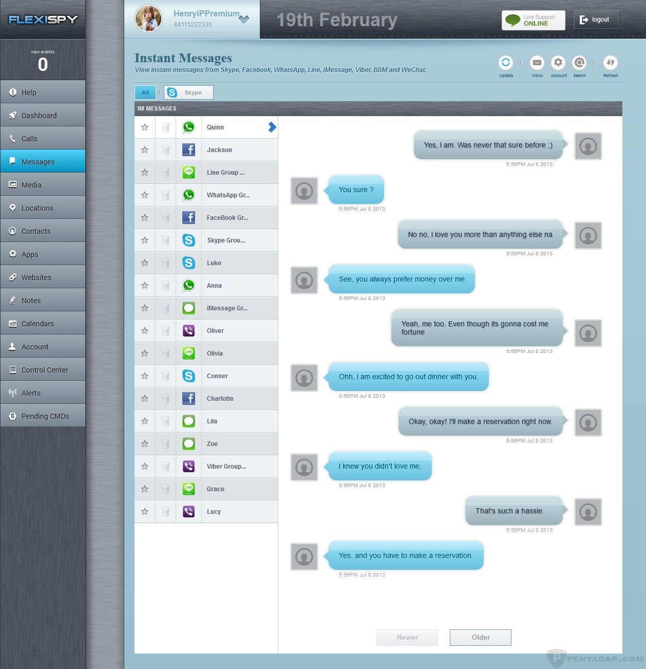 Jasa Sadap WhatsApp, Telegram, Skype, Snapchat, IG, & Messenger