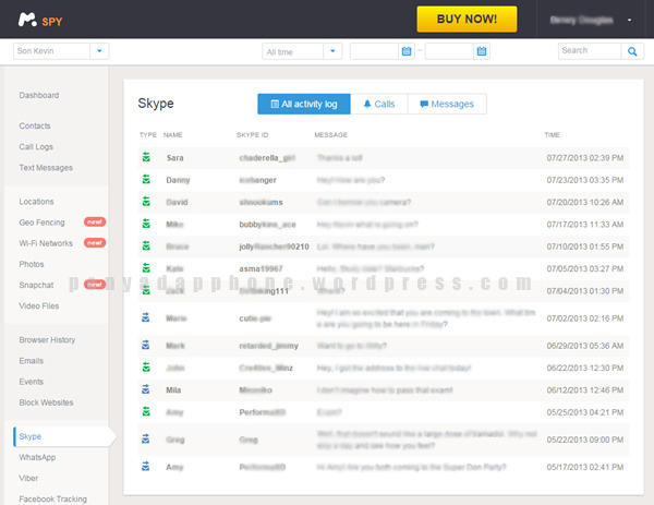 demo hasil sadap skype - mSpy