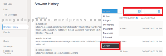 Sadap riwayat web browser