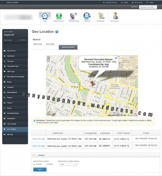 Lacak lokasi - Stealth Genie