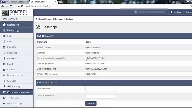 Setting Panel Monitoring Highster Mobile
