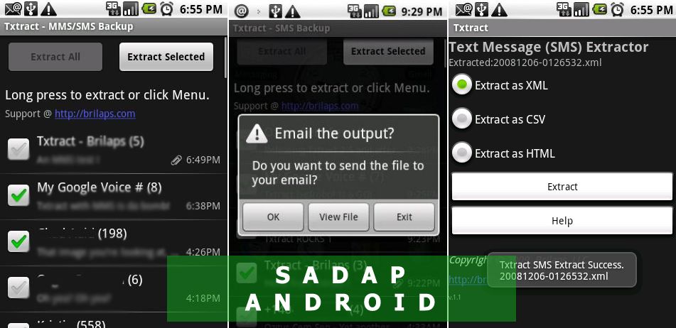 SADAP HP ANDROID TXTRACT